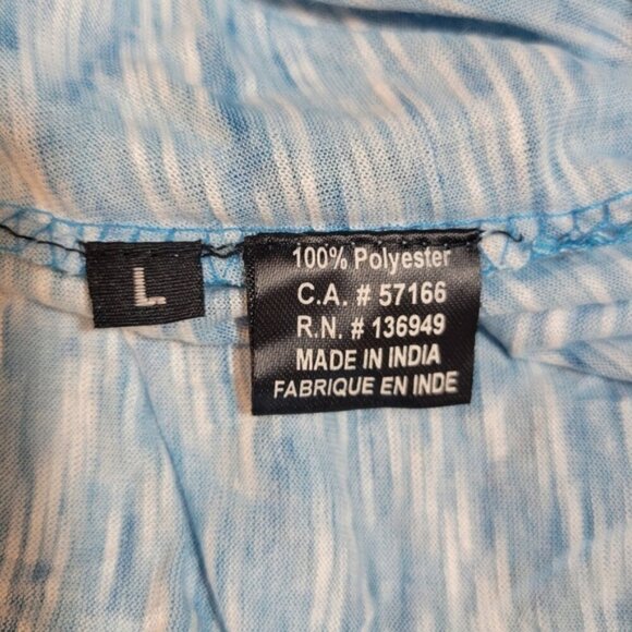 Women's Large: Blue Long Line Quarter Sleeve Light Weight Top - Picture 6 of 6